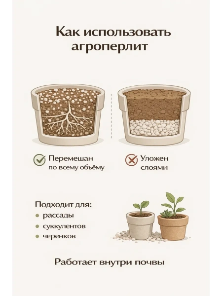 Агроперлит садовый для рассады и растений 3 л Благодатное земледелие